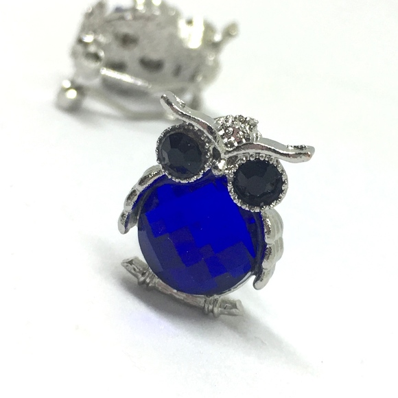 Swarovski Jewelry - Blue Owl Earrings made with Swarovski Elements
